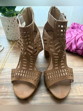 Boho Cutout Block Heel Sandals